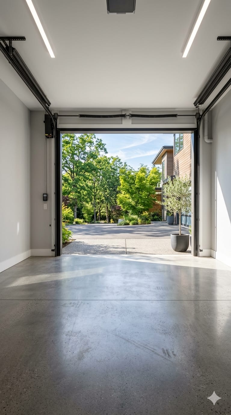 Clean finished garage door after professional service